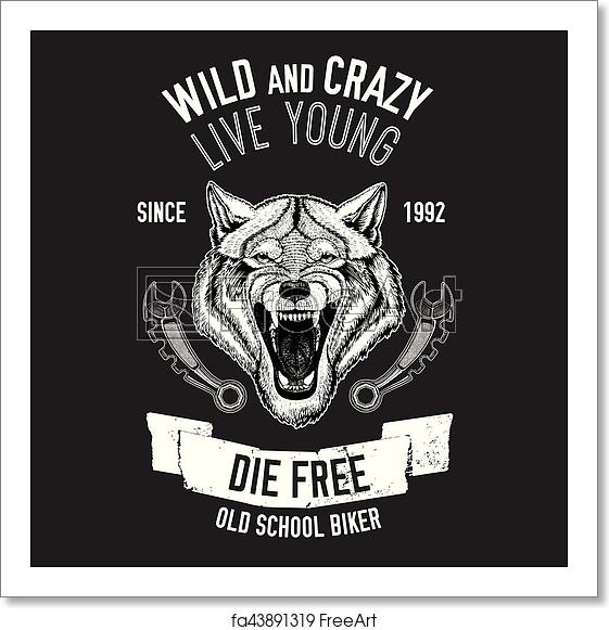 Free Art Print Of Wild Wolf Vector Image For Motorcycle T Shirt 561x581 Free Art Print Of Wild Wolf Vector Image For Motorcycle T Shirt
