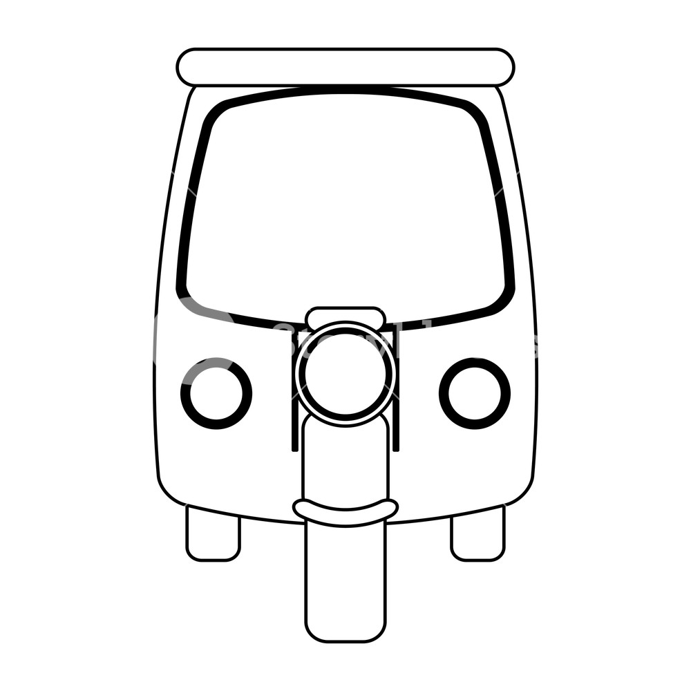 Motorcycle With Cabin Vehicle Frontview Vector Illustration 1000x1000 Motorcycle With Cabin Vehicle Frontview Vector Illustration