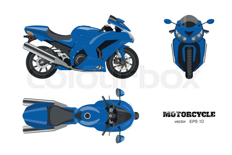 Blue Motorcycle In Realistic Style Stock Vector Colourbox 800x534 Blue Motorcycle In Realistic Style Stock Vector Colourbox