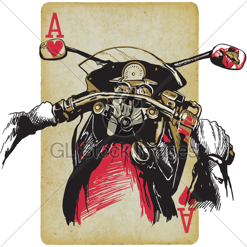 500x500 Motorcycle Handlebars An Hand Drawn Vector, Freehand Dra Gl