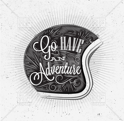 Lettering Go Have An Adventure On Motorcycle Helmet Vector Image 400x392 Lettering Go Have An Adventure On Motorcycle Helmet Vector Image