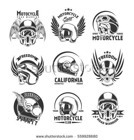 Motorcycle Helmet Design Elements Set With Badges Logos And Labels 450x470 Motorcycle Helmet Design Elements Set With Badges Logos And Labels