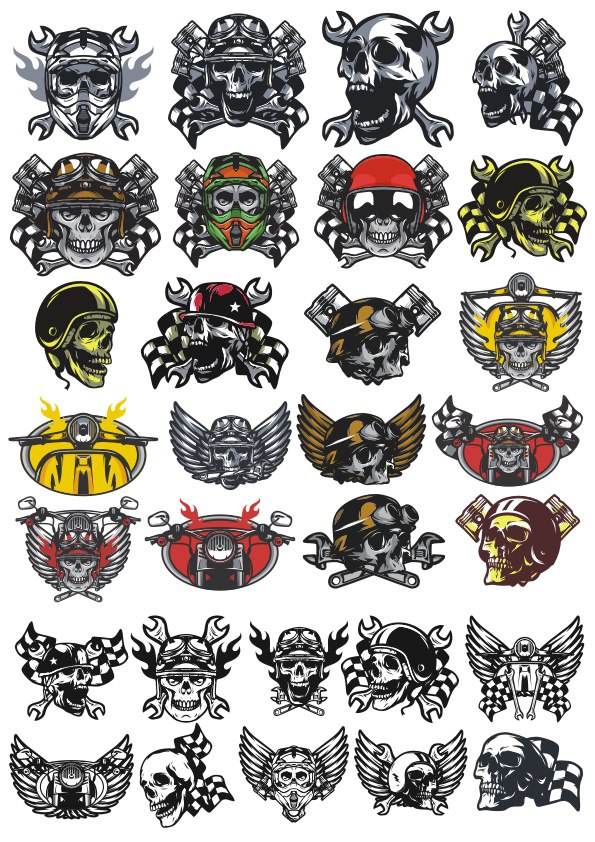 Skull In Motorcycle Helmet Vector Pack Free Vector Cdr Free 595x842 Skull In Motorcycle Helmet Vector Pack Free Vector Cdr Free