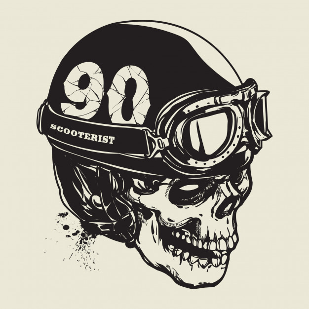 Hand Drawing Of Skull Wearing Vintage Motorcycle Helmet Vector 626x626 Hand Drawing Of Skull Wearing Vintage Motorcycle Helmet Vector