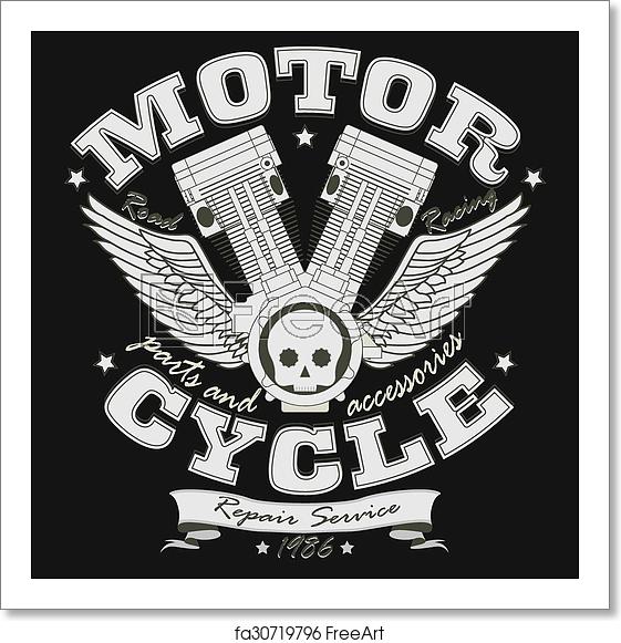 561x581 Free Art Print Of Motorcycle Racing Typography Graphics