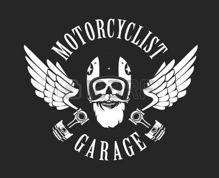 450x366 Motorcycle Logo Vector Emblem Retro Motorcyclist Old Skull
