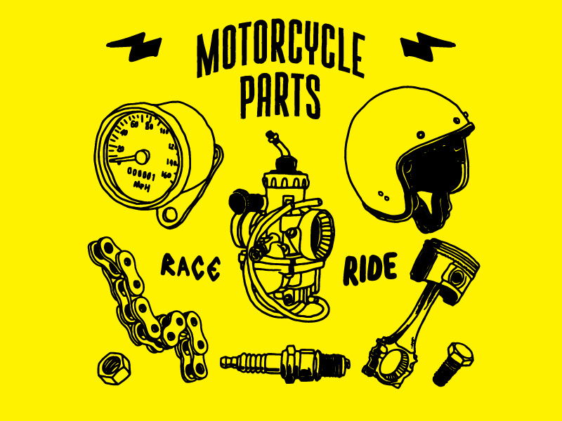 800x600 Motorcycle Parts Drawing Vector