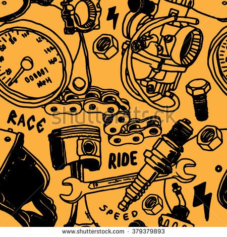 450x470 Motorcycle Parts Seamless Pattern
