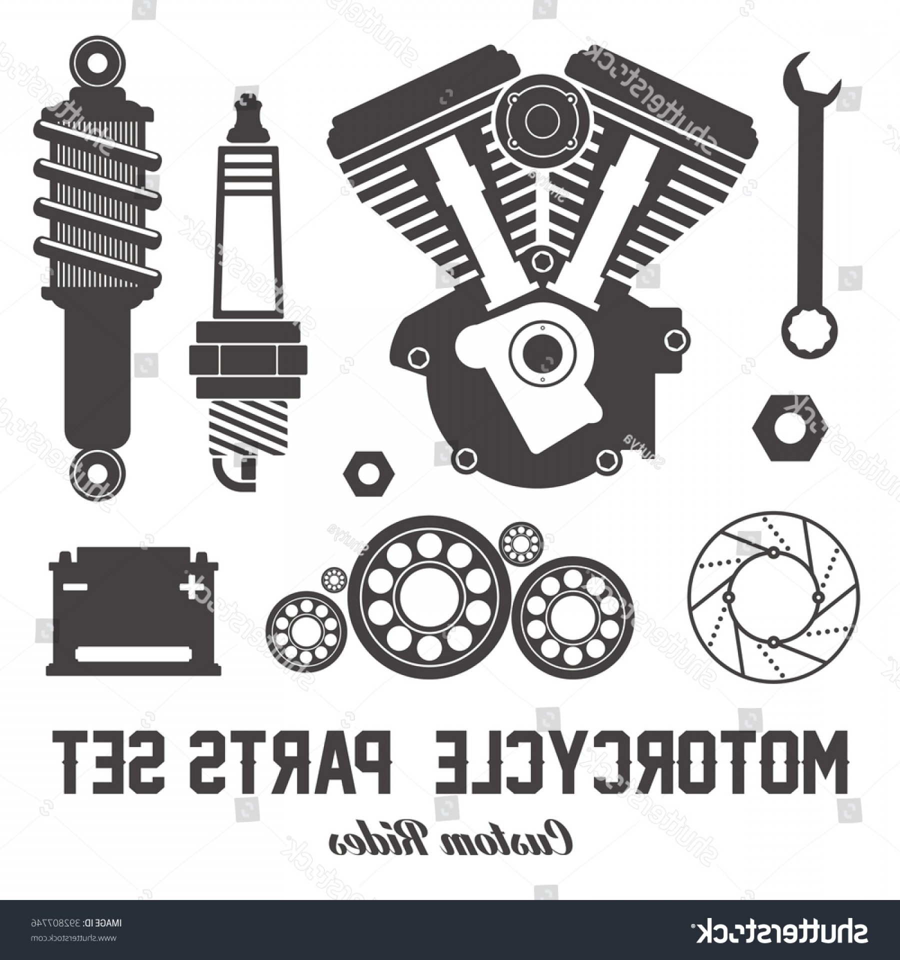 Motorcycle Parts Vector At Collection Of Motorcycle