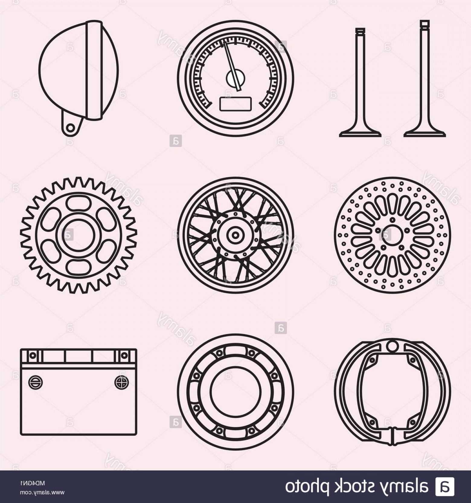 1560x1668 Motorcycle Parts And Accessories Vector Thin Line Image Soidergi