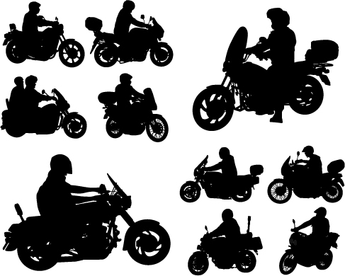 Motorcycle Riders With Motorcycle Silhouettes Vector Set Free 487x390 Motorcycle Riders With Motorcycle Silhouettes Vector Set Free