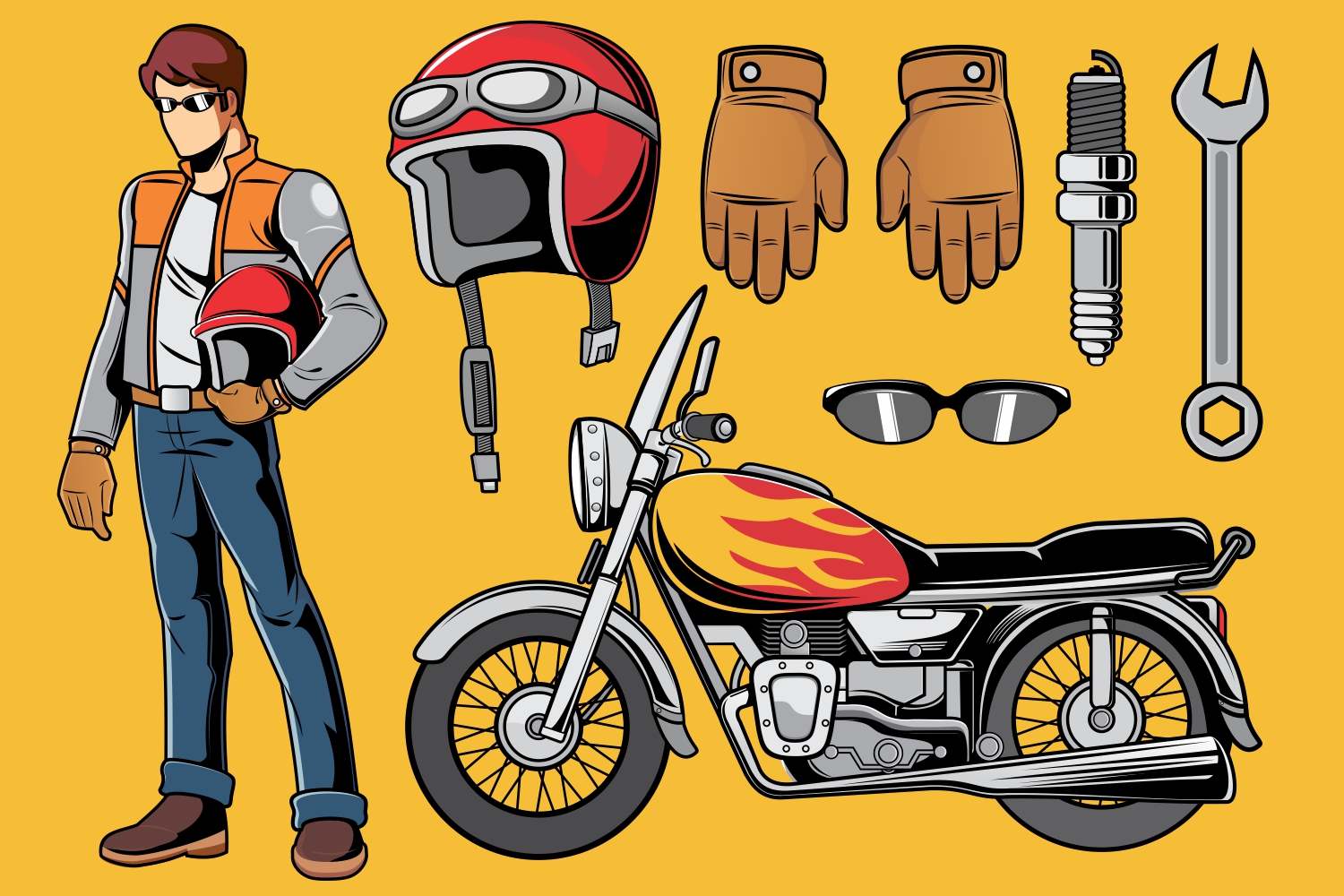Motorcycle Rider Vector Pack 1500x1000 Motorcycle Rider Vector Pack