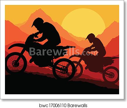 435x370 Motorbike Rider Motorcycle Silhouette Vector, Art Print