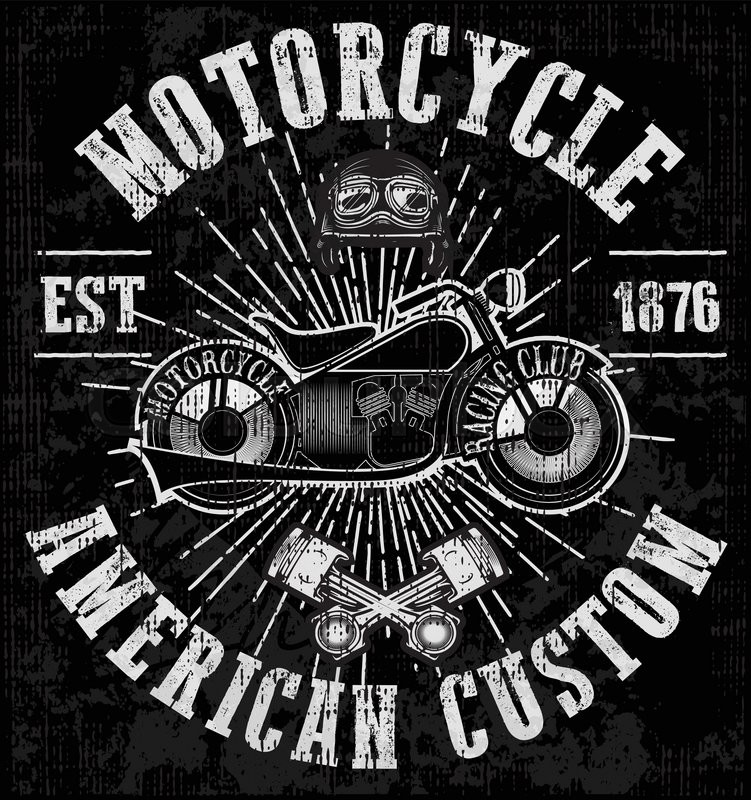 Motorcycle Label T Shirt Design With Stock Vector Colourbox 751x800 Motorcycle Label T Shirt Design With Stock Vector Colourbox