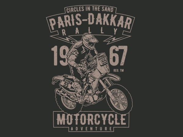 Paris Dakkar Rally Motorcycle Vector T Shirt Design 600x450 Paris Dakkar Rally Motorcycle Vector T Shirt Design