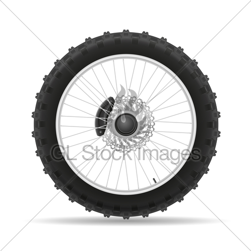 500x500 Motorcycle Wheel Tire From The Disk Vector Illustration Gl Stock