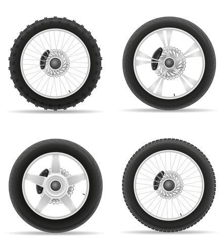 443x490 Motorcycle Wheel Tire From The Disk Set Icons Vector Illustration