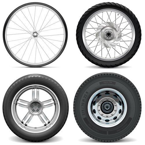 500x500 Bicycle Motorcycle Car And Truck Tires Vector Free Download