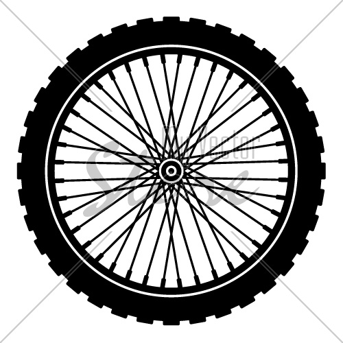 500x500 Vector Bike Wheel Black Silhouette