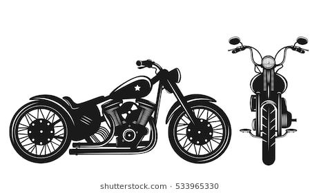 462x280 Monochrome Motorcycle Vector Illustration Motorcycle Silhouette