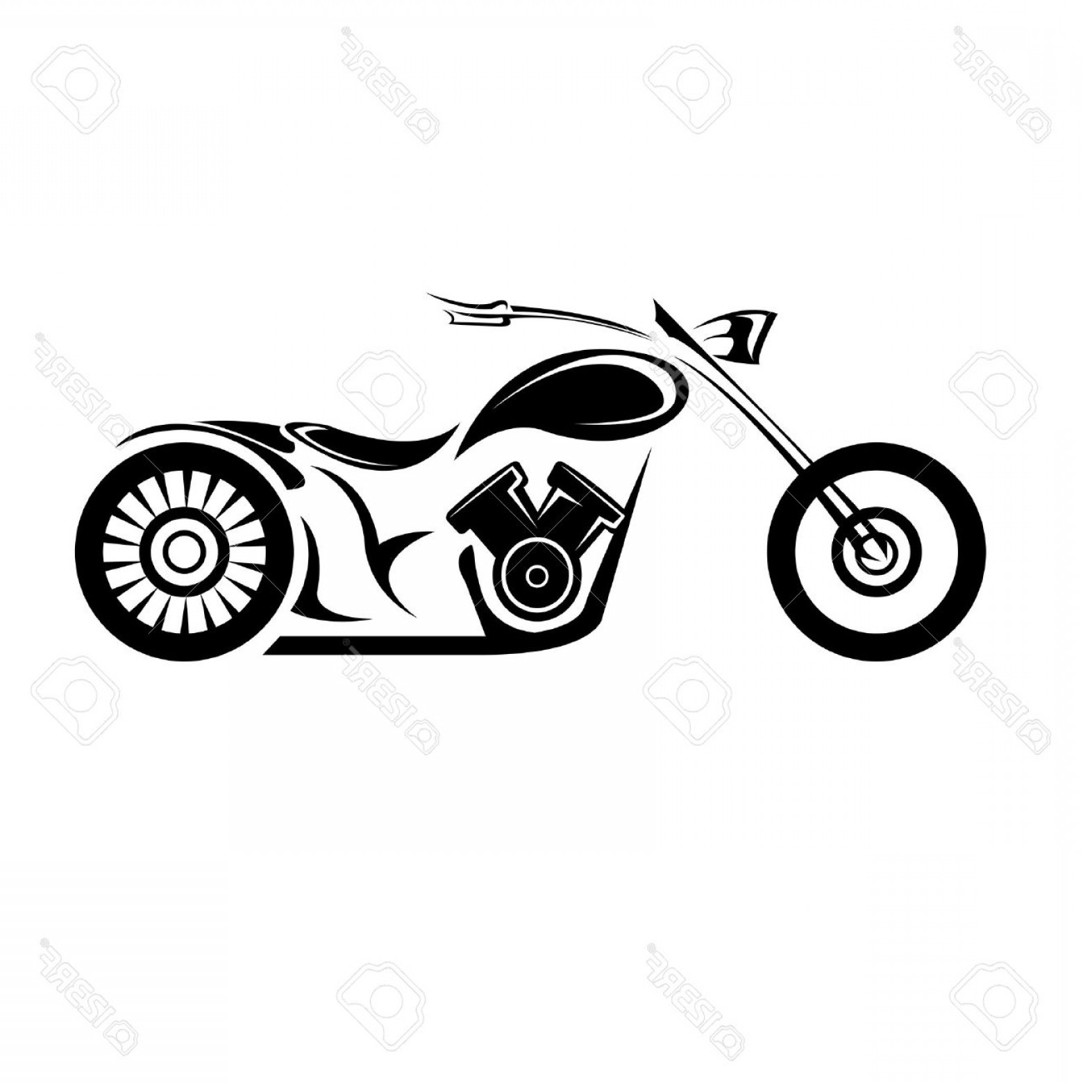 1560x1560 Photovector Silhouette Of Classic Motorcycle Vector Motorcycle