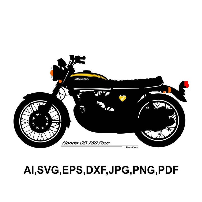 794x794 Honda Cb Four Motorcycle Motorbike Vector Laser Cutting Etsy