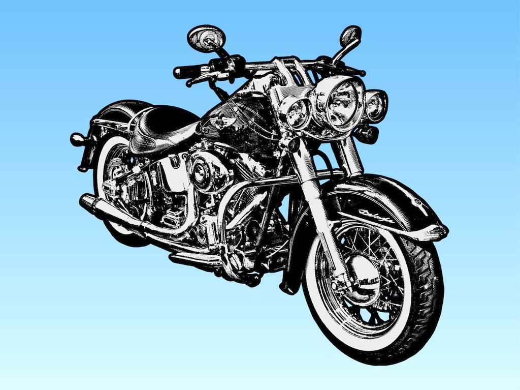 1024x767 Harley Davidson Motorcycle Vector Art Graphics