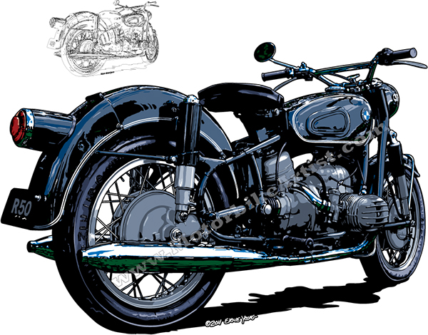 600x470 Bmw Vintage Motorcycle Vector Art On Behance