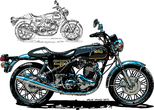 600x430 Norton Commando Vintage Motorcycle Vector Art Print On Behance