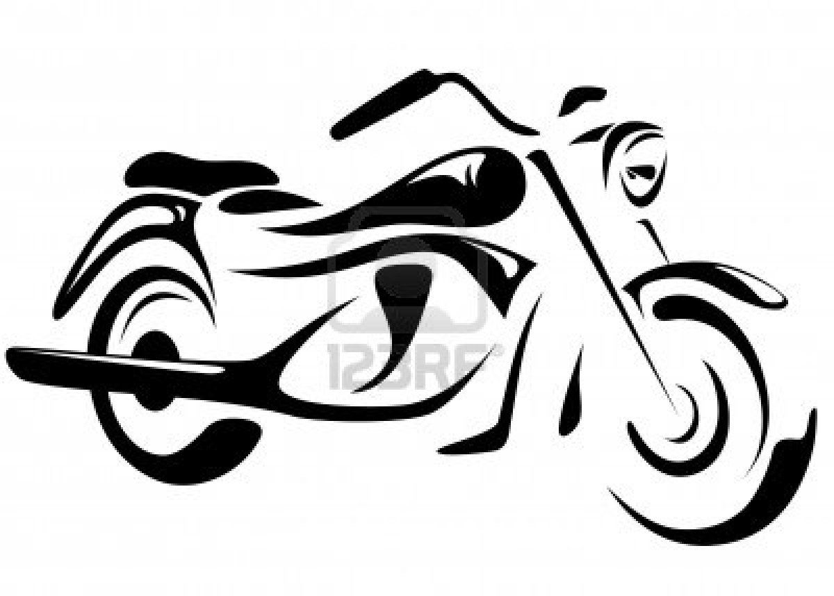 1200x858 Stock Vector Motorbike Drawing, Stencil Patterns