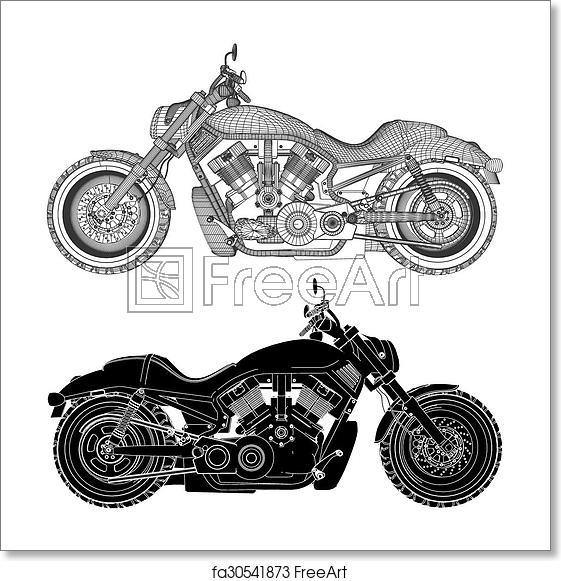 561x581 Free Art Print Of Motorcycle Silhouette Vector Motorcycle Vector
