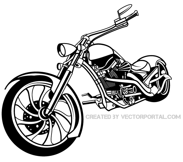 600x530 Chopper Motorcycle Vector Image Free Vectors Chopper