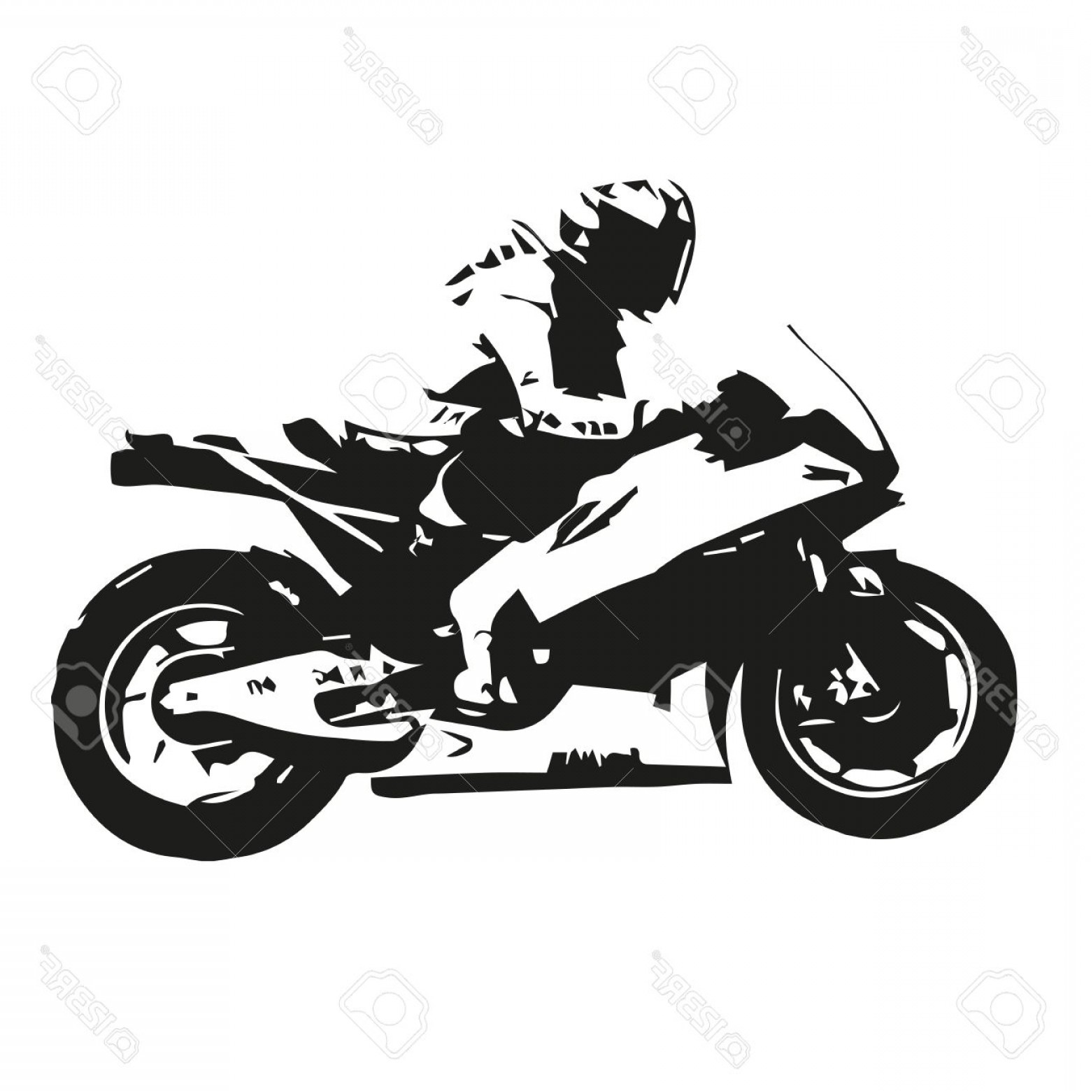 Силуэт мотоцикла черный