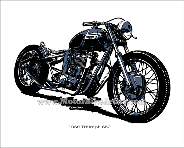 600x481 Triumph Bobber Vintage Motorcycle Vector Art Drawing On Behance