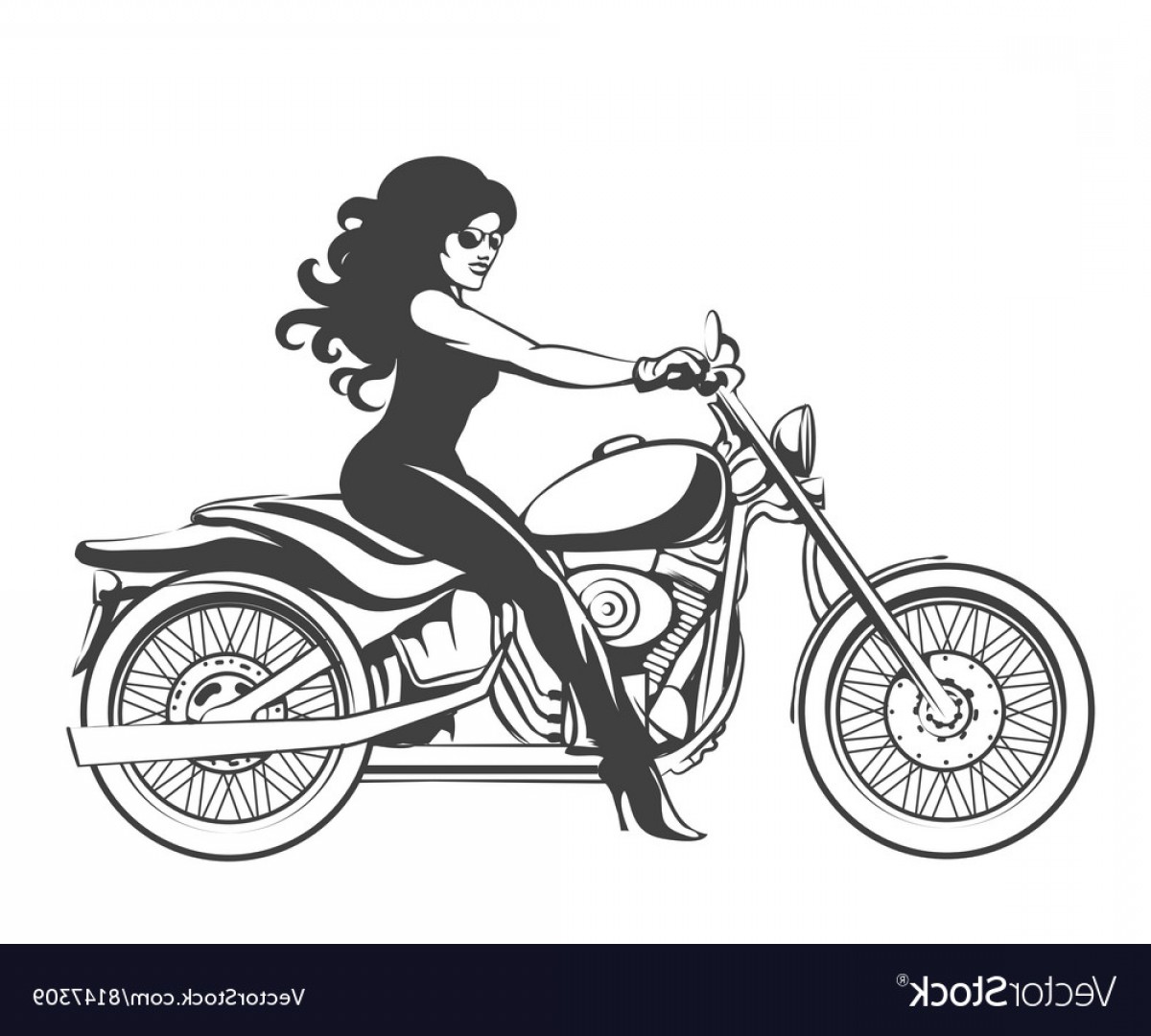 1200x1080 Girl On A Motorcycle Vector Soidergi