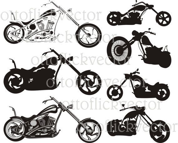Chopper Motorcycle Vector Clipart, Cdr, Png, Digital 570x458 Chopper Motorcycle Vector Clipart, Cdr, Png, Digital
