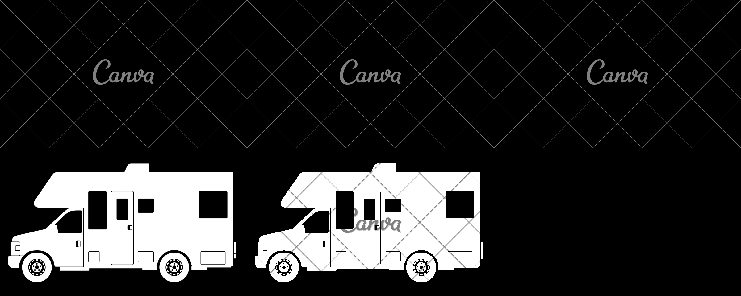 Motorhome Camper Silhouette Vector Icon 2400x960 Motorhome Camper Silhouette Vector Icon