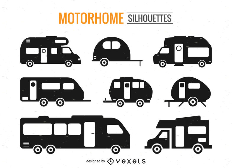 Motorhome Silhouette Set 785x570 Motorhome Silhouette Set