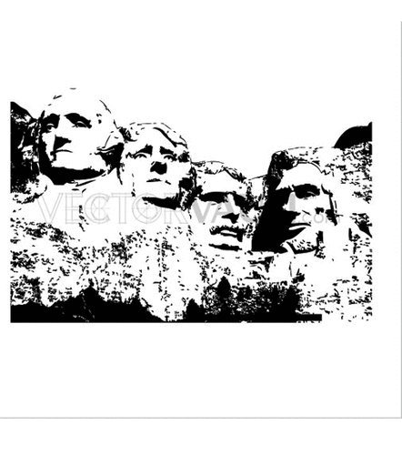 442x500 Buy Vector Mount Rushmore Illustration Royalty Free