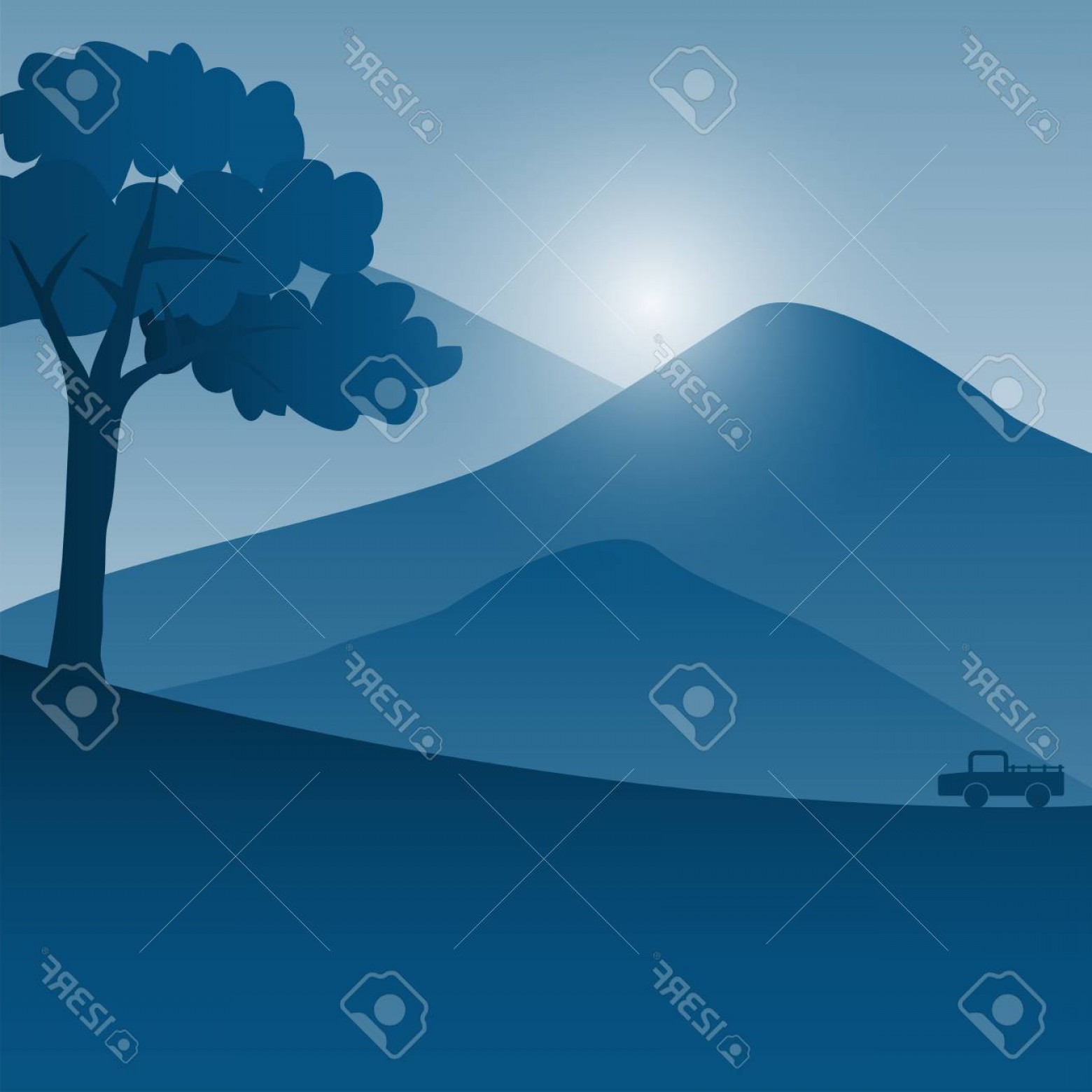 1560x1560 Photostock Vector Mountains Landscape Silhouettes Background