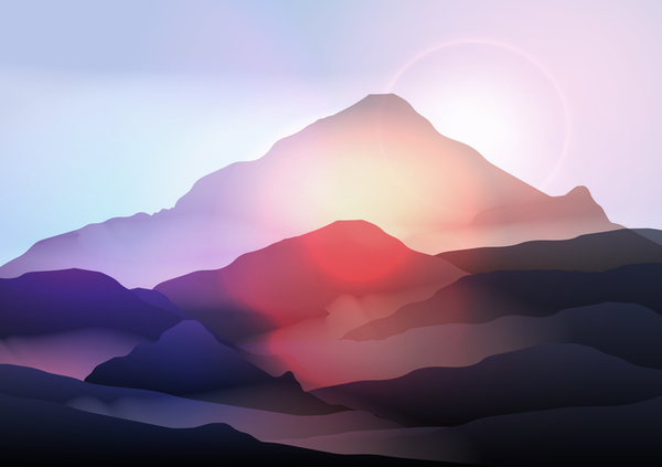 600x423 Mountain Sunrise Landscape Nature Background Vector Free Download