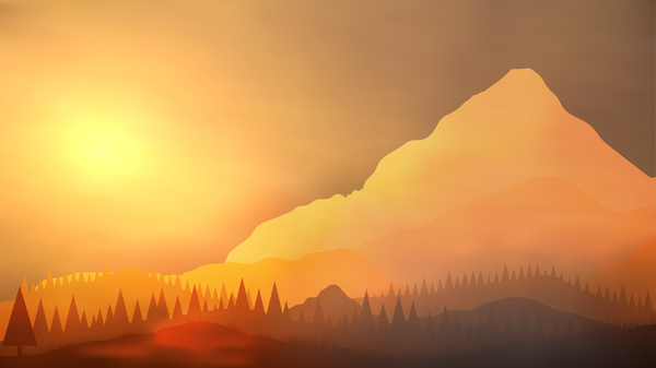 600x337 Mountain Sunrise Landscape Nature Background Vector Free Download