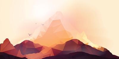 400x200 Geometric Mountain And Sunset Background