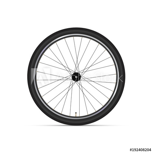 500x500 Mountain Bicycle Wheel With Polished Rims Realistic Vector
