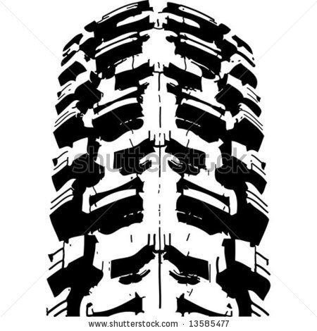 450x470 Mountain Bike`s Offroad Tire`s Footprint Vector Image