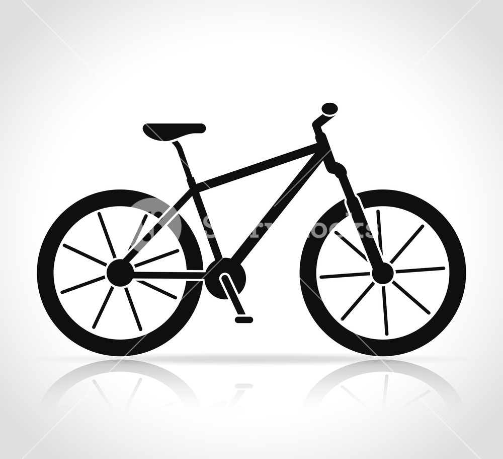 1000x911 Vector Mountain Bike Icon On White Background Royalty Free Stock