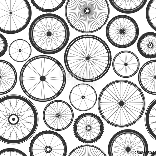 500x500 Bicycle Wheel Seamless Pattern Bike Rubber Mountain Tyre, Valve