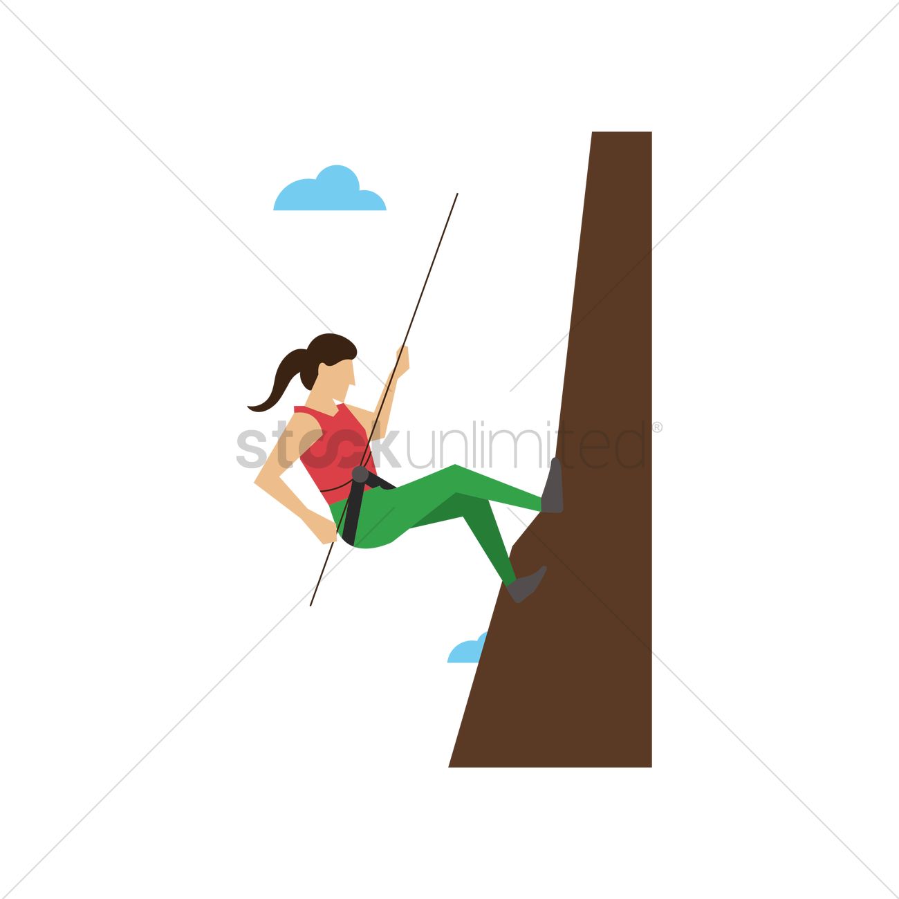 Woman Mountain Climbing Vector Image 1300x1300 Woman Mountain Climbing Vector Image
