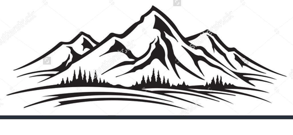 1024x471 Mountain Range Clipart Vector Stock