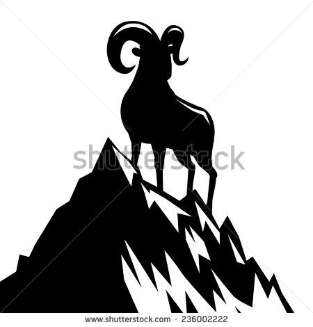450x470 Goat Standing On Mountain Silhouette Chinese New Year